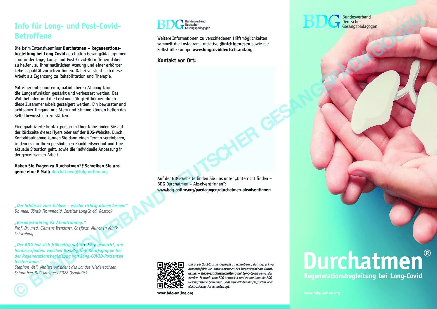 BDG-Flyer "Durchatmen", 5. Auflage - mit Beitrag von Barbara